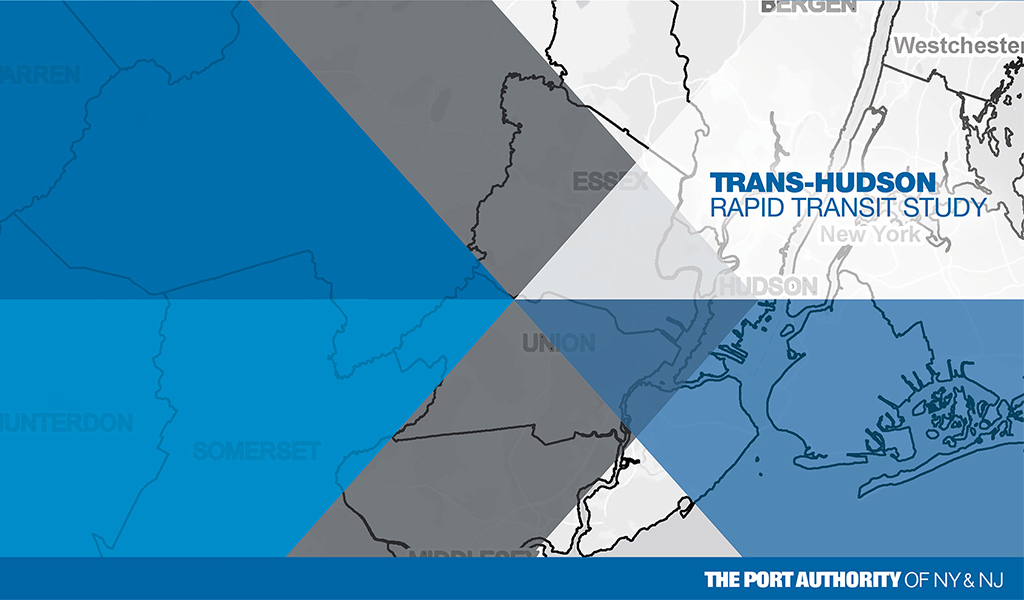 Map of Trans-Hudson area with blue and grey design