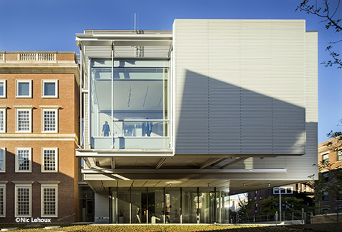 Outside entrance of the Harvard Art Museum in Cambridge, Massachusetts