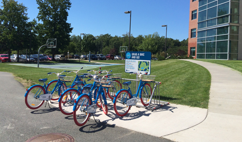 Capital One campus bike storage rack