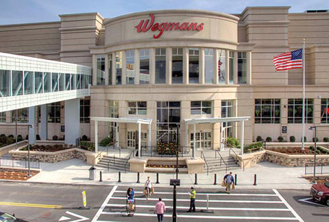 Shoppers at Wegman’s grocery store at the Natick Mall.