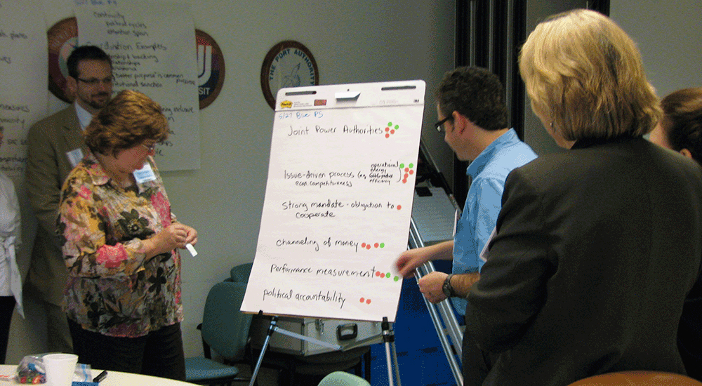 Participants in a public meeting for PANYNJ regional goods movement.