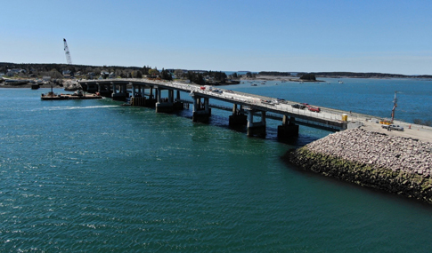 Beals Island Bridge under construction