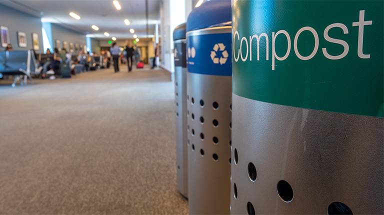 Image of compost bins at airport	