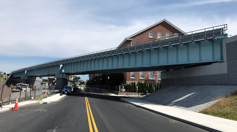 Completed Wamsutta Bridge is part of the South Coast Rail project in Massachusetts.