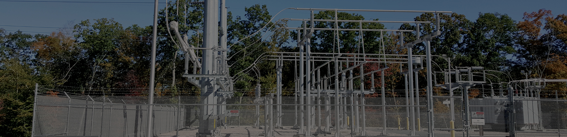 a typical suburban electric substation with lines and conduits